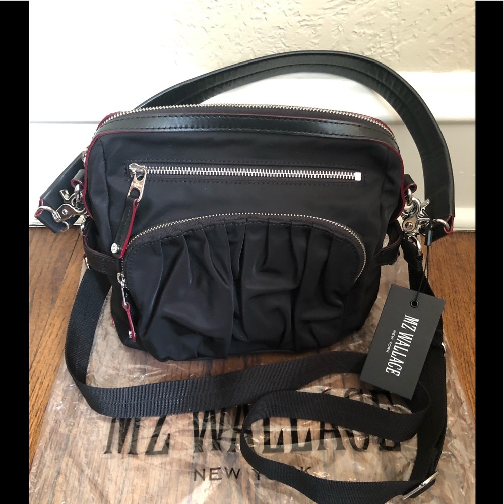 MZ Wallace Black Moto Lizzy Crossbody/Shoulder Bag